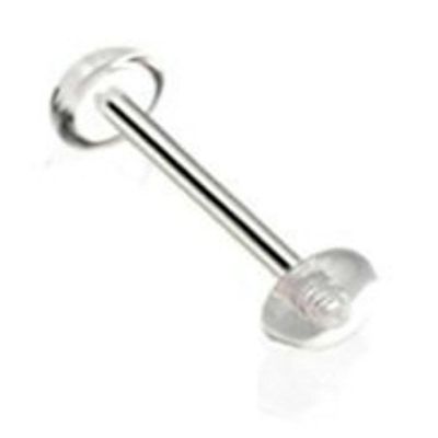 14 Gauge Barbell Half Ball (Dome) Tongue Barbell (Clear) by Hide Your Holes