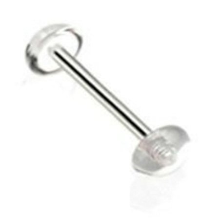 14 Gauge Barbell Half Ball (Dome) Tongue Barbell (Clear) by Hide Your Holes