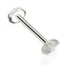 14 Gauge Barbell Half Ball (Dome) Tongue Barbell (Clear) by Hide Your Holes view 1