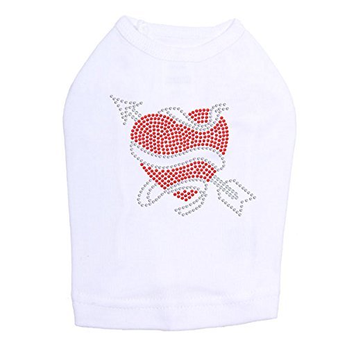 Tattoo Heart with Arrow - Dog Shirt, S White