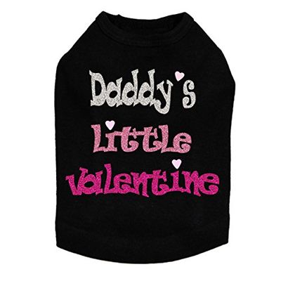 Daddy's Little Valentine - Dog Shirt, XXS Black