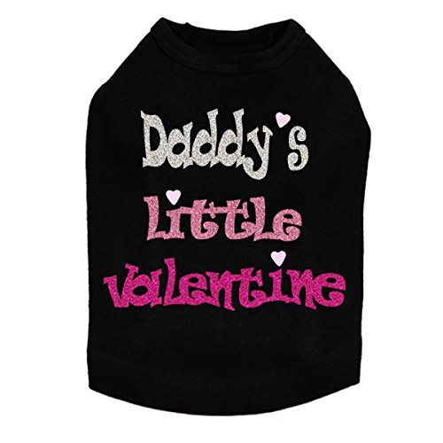 Daddy's Little Valentine - Dog Shirt, XXS Black