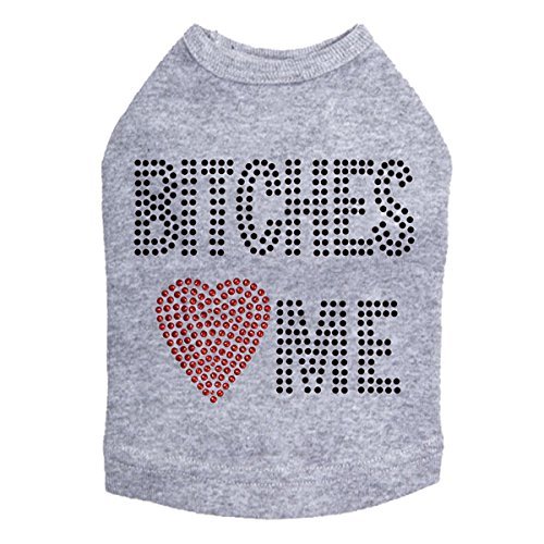 Bitches Love Me - Dog Shirt, XL Heather Gray