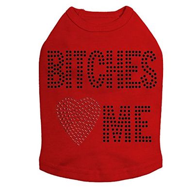 Bitches Love Me - Dog Shirt, 2XL Red