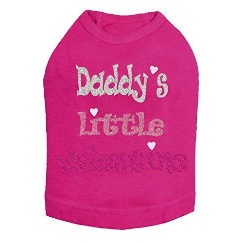 Daddy's Little Valentine - Dog Shirt, XL Fuchsia