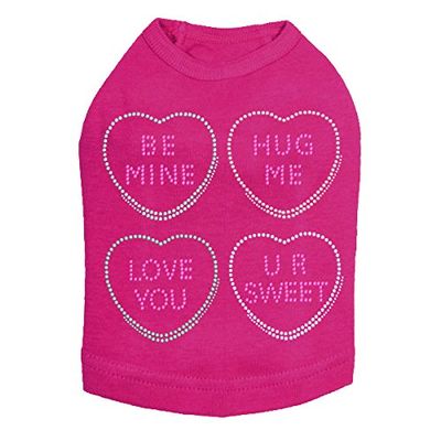 Candy Conversation Hearts - Dog Shirt, XL Fuchsia