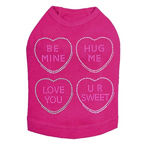 Candy Conversation Hearts - Dog Shirt, XL Fuchsia