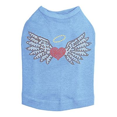 Heart with Wings & Halo- Dog Shirt, S Blue