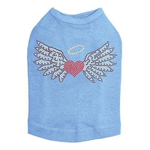 Heart with Wings & Halo- Dog Shirt, S Blue