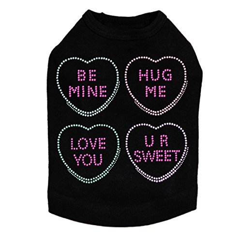 Candy Conversation Hearts - Dog Shirt, 4XL Black