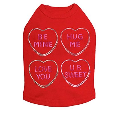 Candy Conversation Hearts - Dog Shirt, 4XL Red
