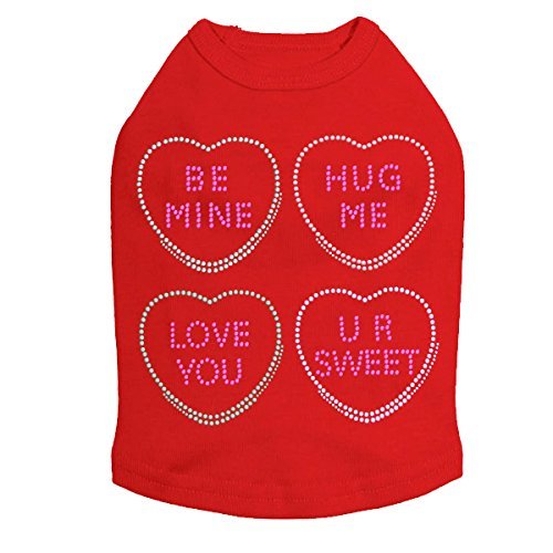 Candy Conversation Hearts - Dog Shirt, 4XL Red