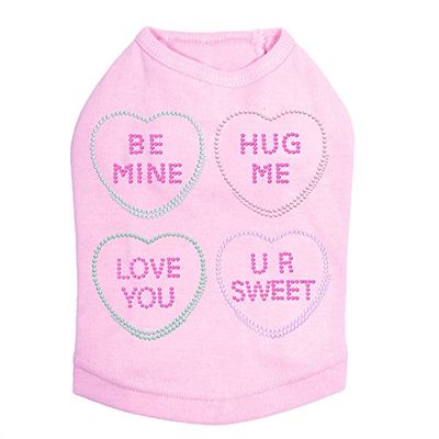 Candy Conversation Hearts - Dog Shirt, 4XL Pink