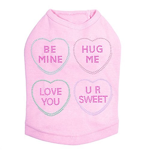 Candy Conversation Hearts - Dog Shirt, 4XL Pink
