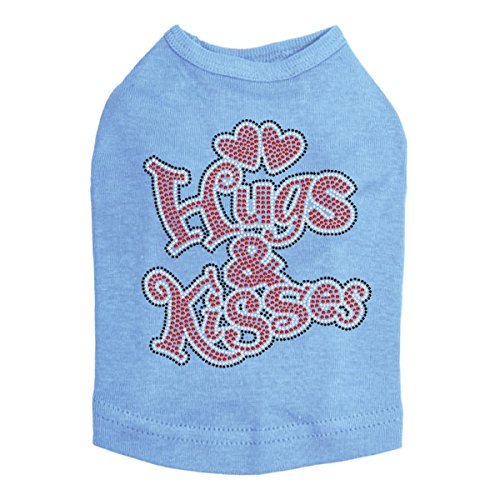 Hugs & Kisses - Dog Shirt, XXS Blue