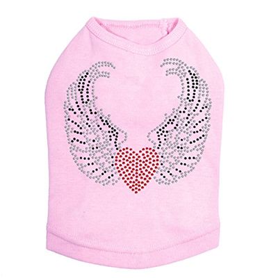 Heart with Wings #1 - Dog Shirt, 4XL Pink