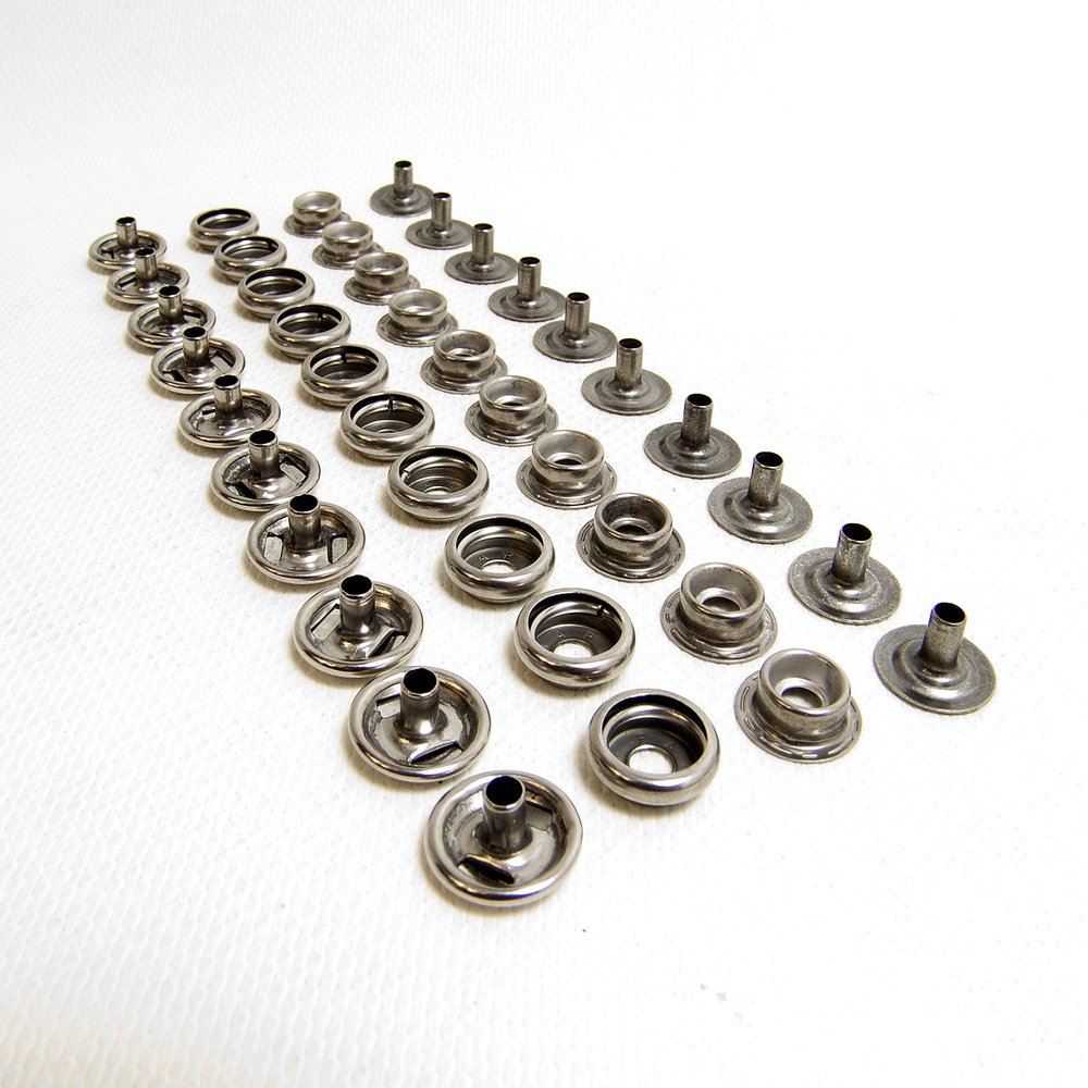 100 Piece 100% Stainless Steel Boat Marine Canvas Upholstery Snaps Cap - Socket - Stud - Eyelet All Four Parts