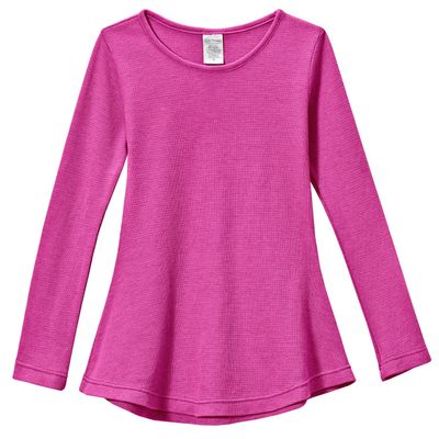 City Threads Big Girls' Thermal Long Sleeve Tunic Shirt Tee Dress for School Party Play, Hot Pink, 14