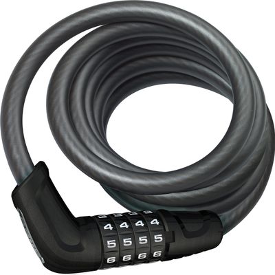 ABUS Tresor 6512C/180 Cable Lock - Compact Bike Lock with Combination Code for Inexpensive Two-Wheelers or as a Secondary Lock - 12 mm Security Level 4 - Black
