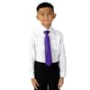 Spring Notion Boys' Pre-tied Satin Zipper Necktie - Adjustable Ties for Kids, X-Small with gift box, Purple view 3