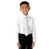 Spring Notion Boys' Pre-tied Satin Zipper Necktie - Adjustable Ties for Kids, Medium with gift box, Ivory view 3