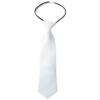 Spring Notion Boys' Pre-tied Satin Zipper Necktie - Adjustable Ties for Kids, Large with gift box, White view 1
