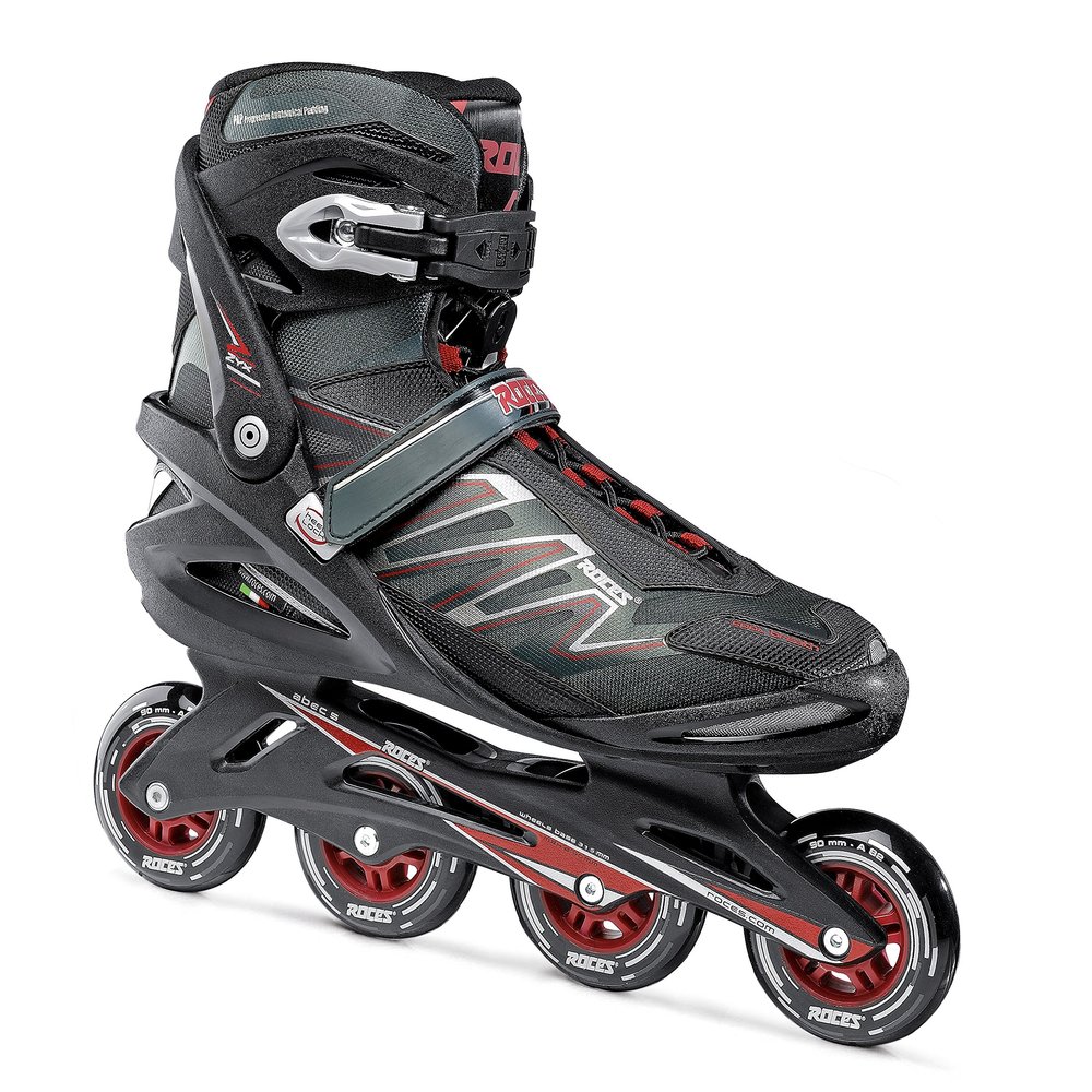 Roces Men's Inline Skates, ZYX Black Black-Crimson red Size:50 (EU)