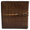 Authentic M Crocodile Skin Men's Bifold Crocodile Tail Skin Leather Dark Brown Wallet view 1