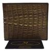 Authentic M Crocodile Skin Men's Bifold Crocodile Tail Skin Leather Dark Brown Wallet view 3