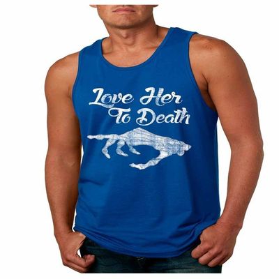 ALLNTRENDS Couple Tank Tops Love Him Love Her to Death Valentine's Day Love T Shirt (Women's S Men's M, Royal Blue)