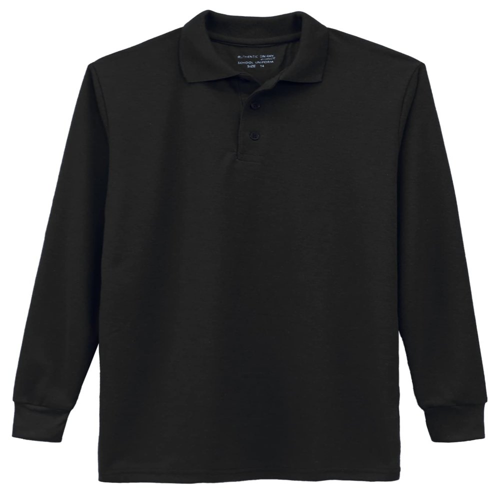Galaxy by Harvic Boys Long Sleeve Polo Shirts Black