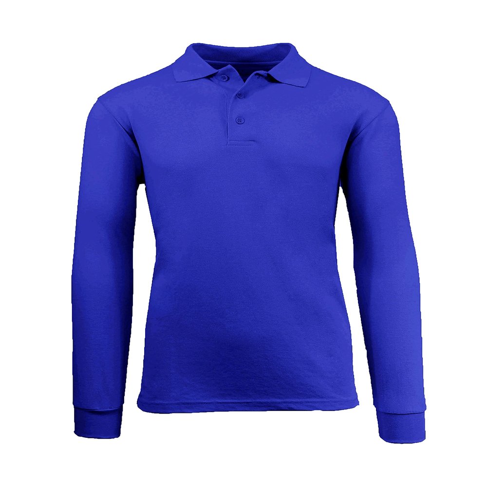 Galaxy by Harvic Boys Long Sleeve Polo Shirts Royal