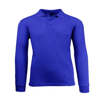 Galaxy by Harvic Boys Long Sleeve Polo Shirts Royal
