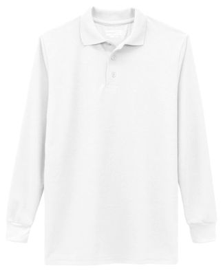 Galaxy by Harvic Boys Long Sleeve Polo Shirts White