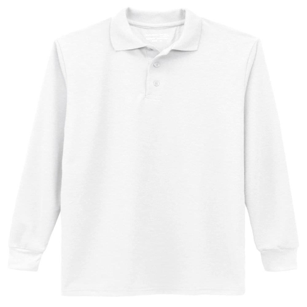 Galaxy by Harvic Boys Long Sleeve Polo Shirts White