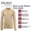 Galaxy by Harvic Boys Long Sleeve Polo Shirts Khaki view 3