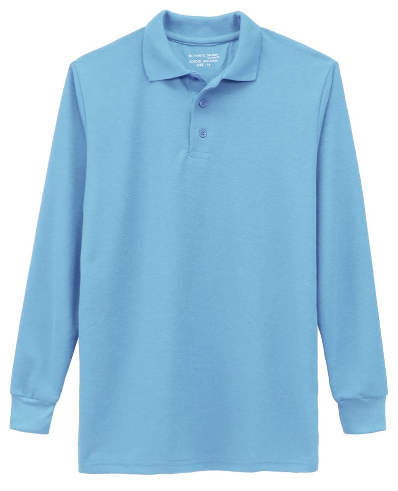 Galaxy by Harvic Boys Long Sleeve Polo Shirts Light Blue