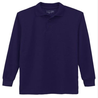 Galaxy by Harvic Boys Long Sleeve Polo Shirts Grape