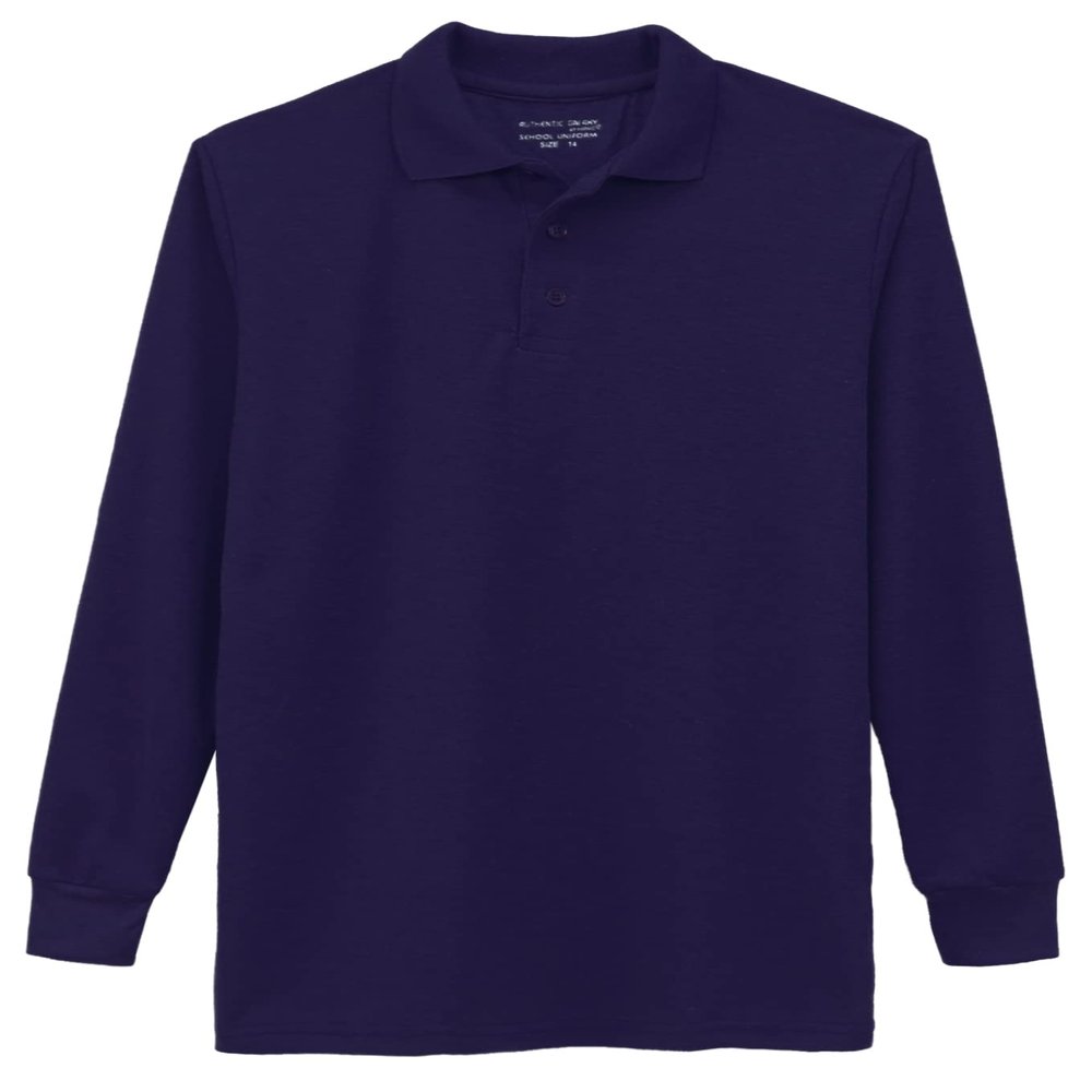 Galaxy by Harvic Boys Long Sleeve Polo Shirts Grape