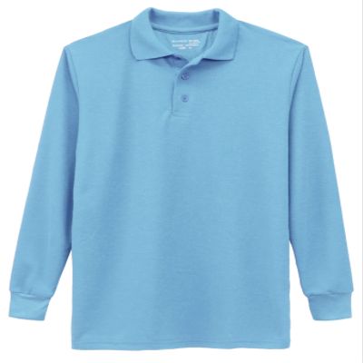 Galaxy by Harvic Boys Long Sleeve Polo Shirts Light Blue