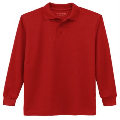 Galaxy by Harvic Boys Long Sleeve Polo Shirts Red
