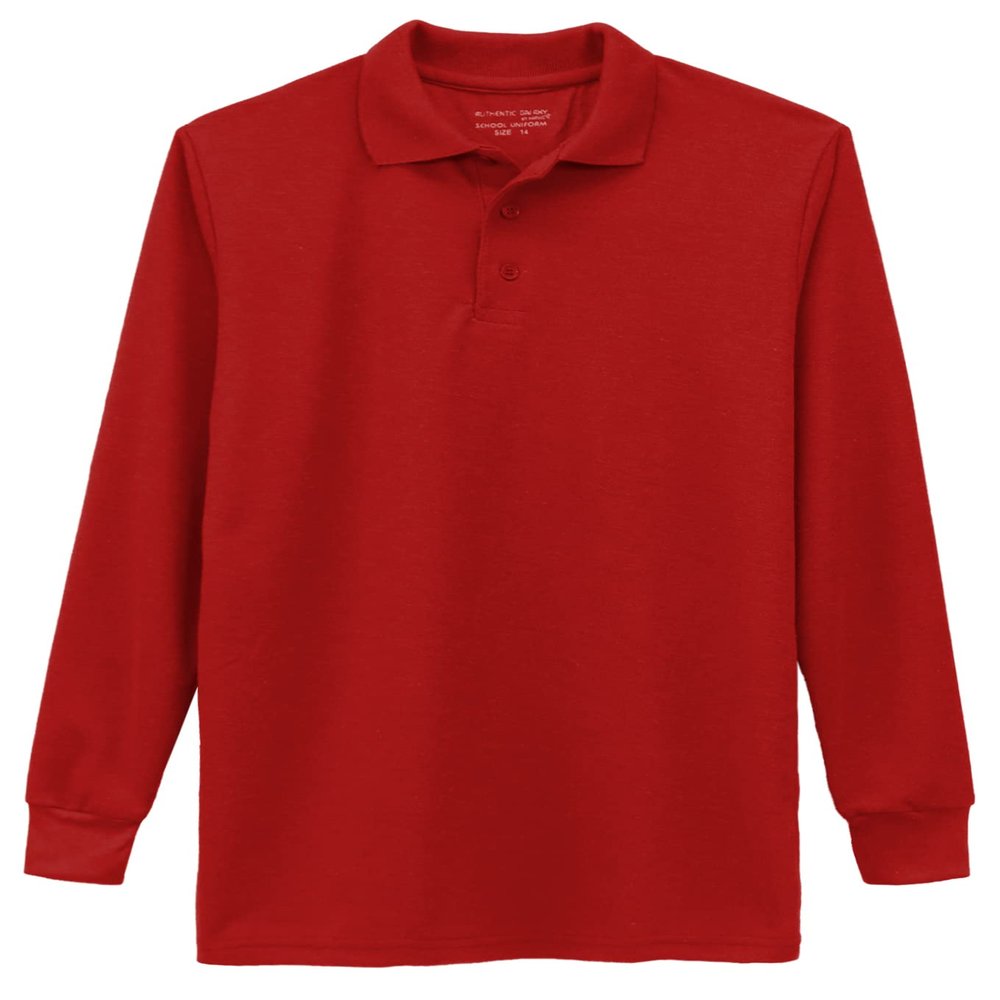 Galaxy by Harvic Boys Long Sleeve Polo Shirts Red