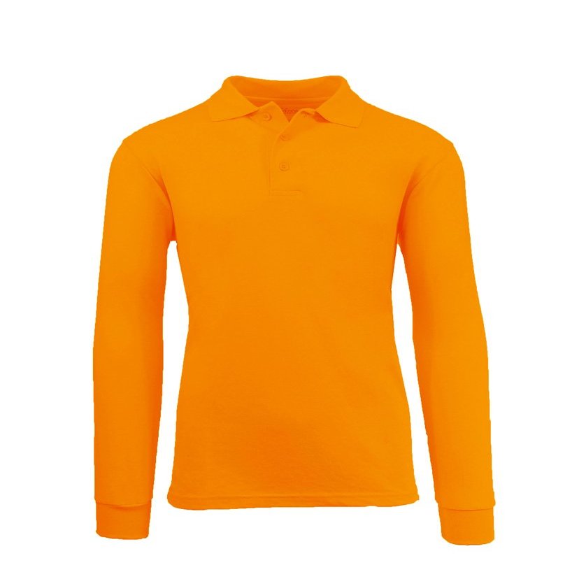 Galaxy by Harvic Boys Long Sleeve Polo Shirts Orange