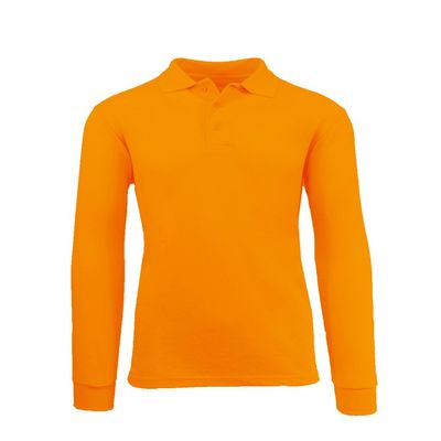 Galaxy by Harvic Boys Long Sleeve Polo Shirts Orange