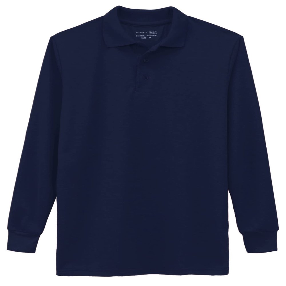 Galaxy by Harvic Boys Long Sleeve Polo Shirts Navy