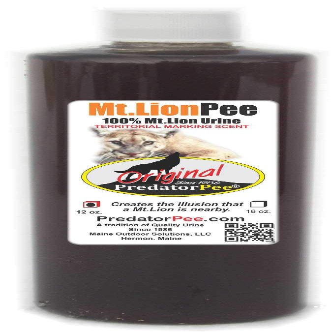 PredatorPee 100% Mountain Lion Urine - Territorial Marking Scent - Creates Illusion That Mountain Lion is Nearby - 12 oz