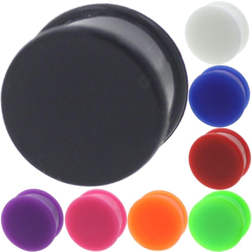 MoDTanOiz - Flesh tunnels 0 Gauge Gauges 0g 8mm Ear Plugs Plug Weight Flesh Tunnels Tunnel Streching Ears Double Flare 2g 00g 0 00 1/2 Steel Stone Wood Earrings Silicone Men Women White 0g 8mm