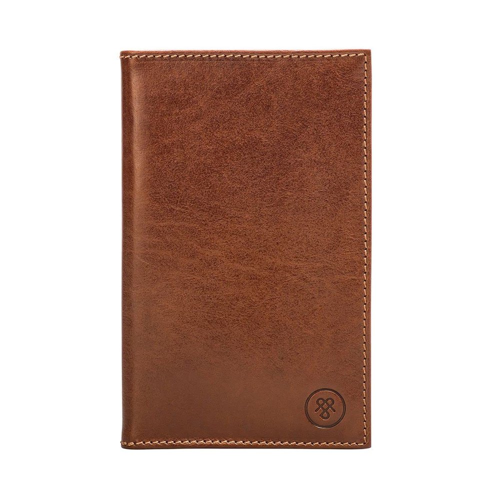 Maxwell Scott - Personalized Luxury Leather Golf Card Holder for Men Women - The Sestino - Chestnut Tan