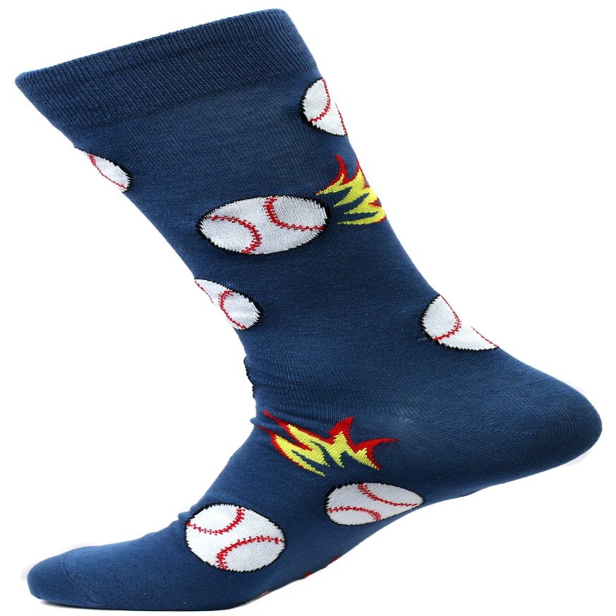 FineFit Man Cave Trouser Socks - One Size, Baseball Blue