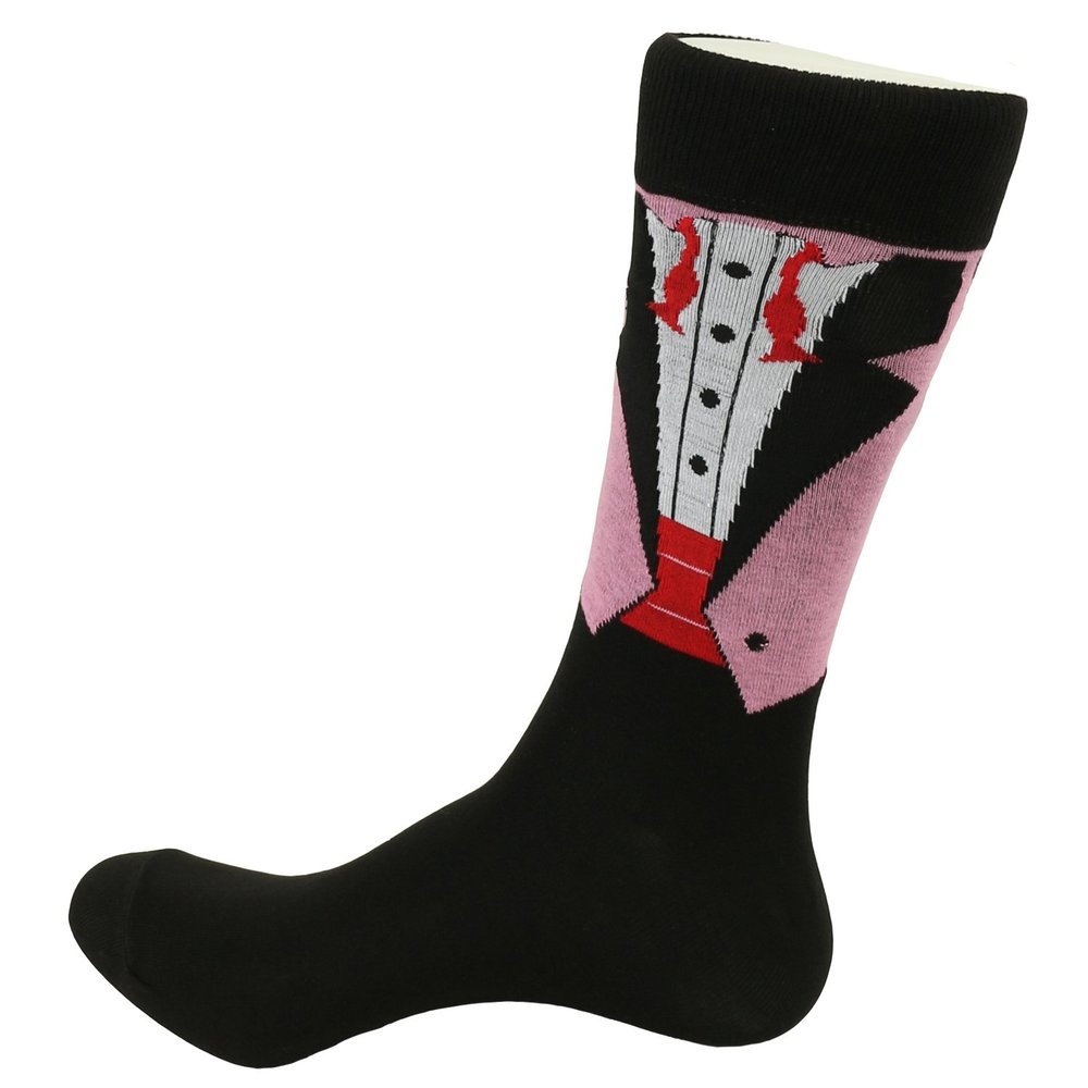 FineFit Man Cave Trouser Socks - One Size, Tuxedo Pink